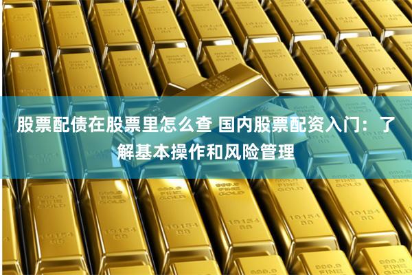 股票配债在股票里怎么查 国内股票配资入门：了解基本操作和风险管理